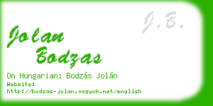 jolan bodzas business card