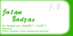 jolan bodzas business card